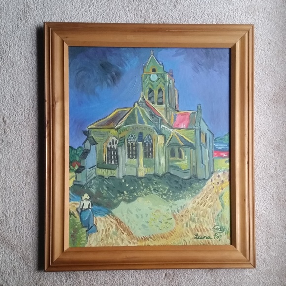 Van Gogh "Church at Auvers" Acrylic On Canvas. - Picture 1 of 1
